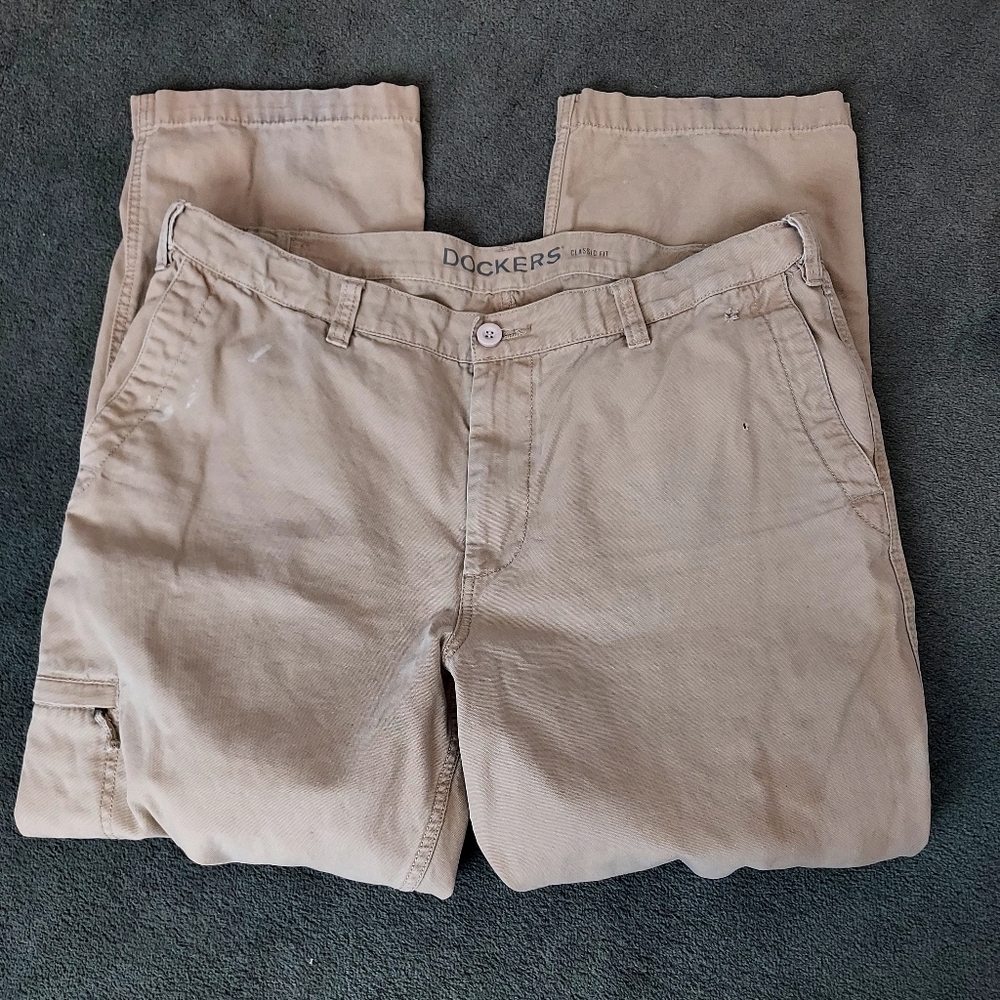 Dockers Classic Fit Tan Pants 40x32 Painter Artist Workwear Construction Outdoor